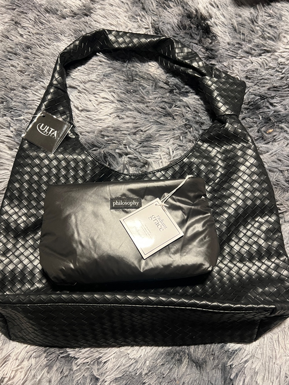 Shoulder bag and makeup bag bundle